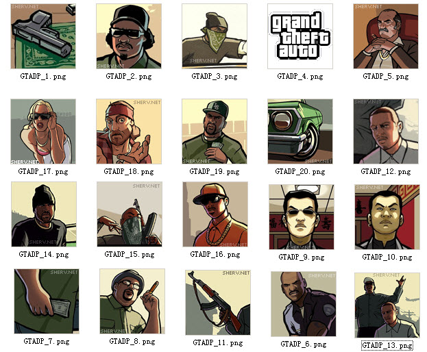 msn侠盗猎车手人物表情(gta san andreas display pictures)